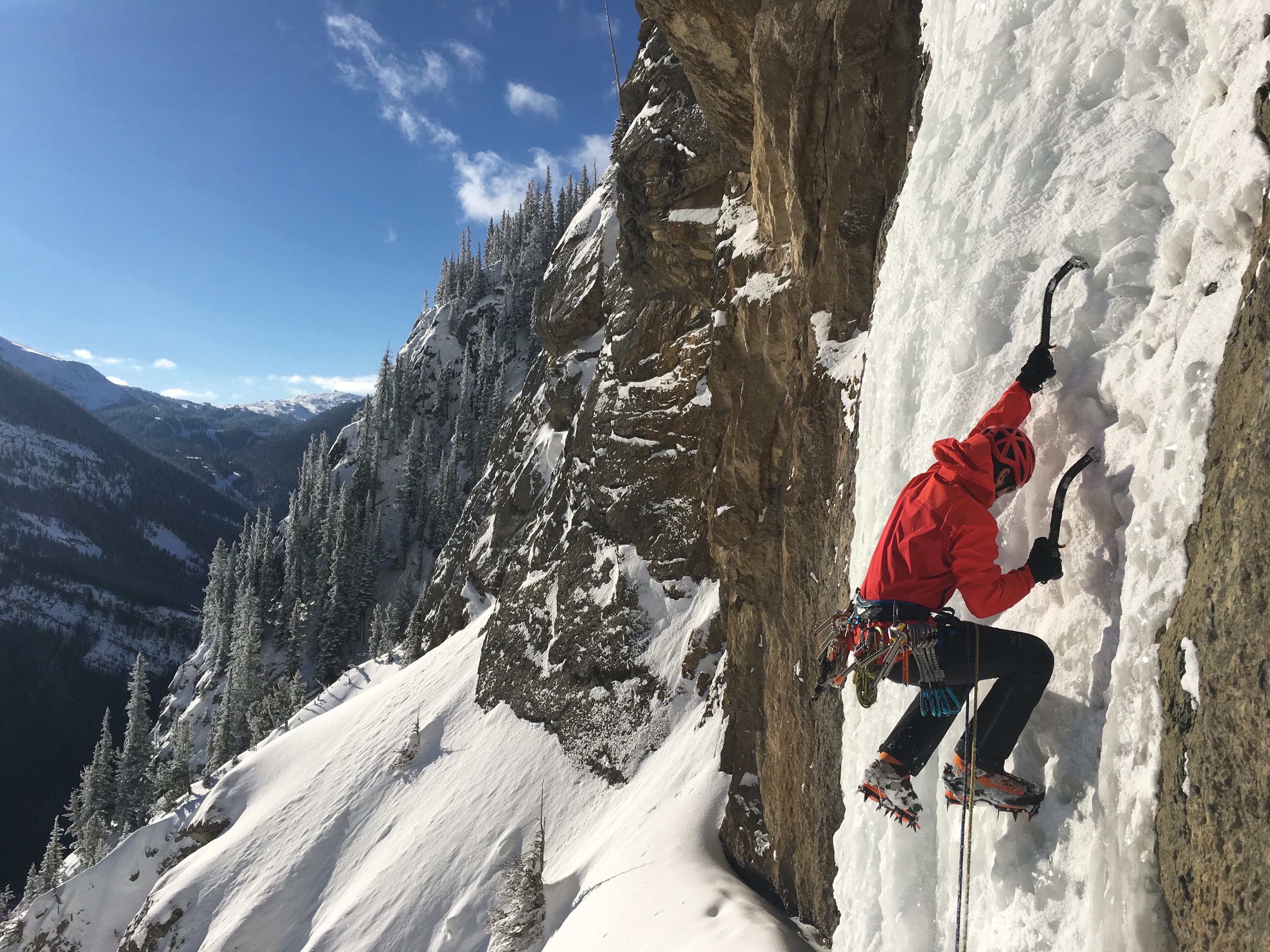 Nadav Oakes ice climbing